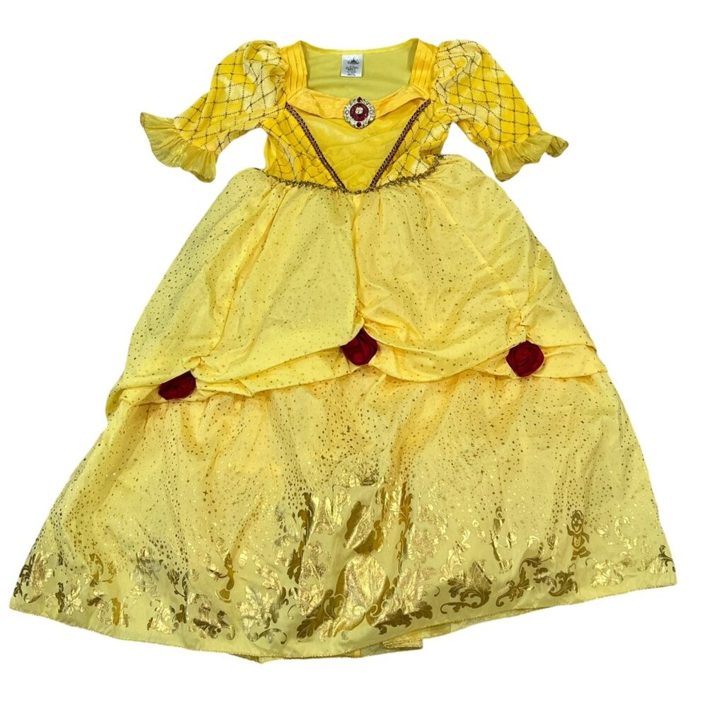 Disney Store Belle Princess Dress Costume Size 9/10 Yellow/Gold NEW NWT